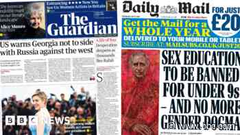 The Papers: King's new portrait and US warnings to Georgia