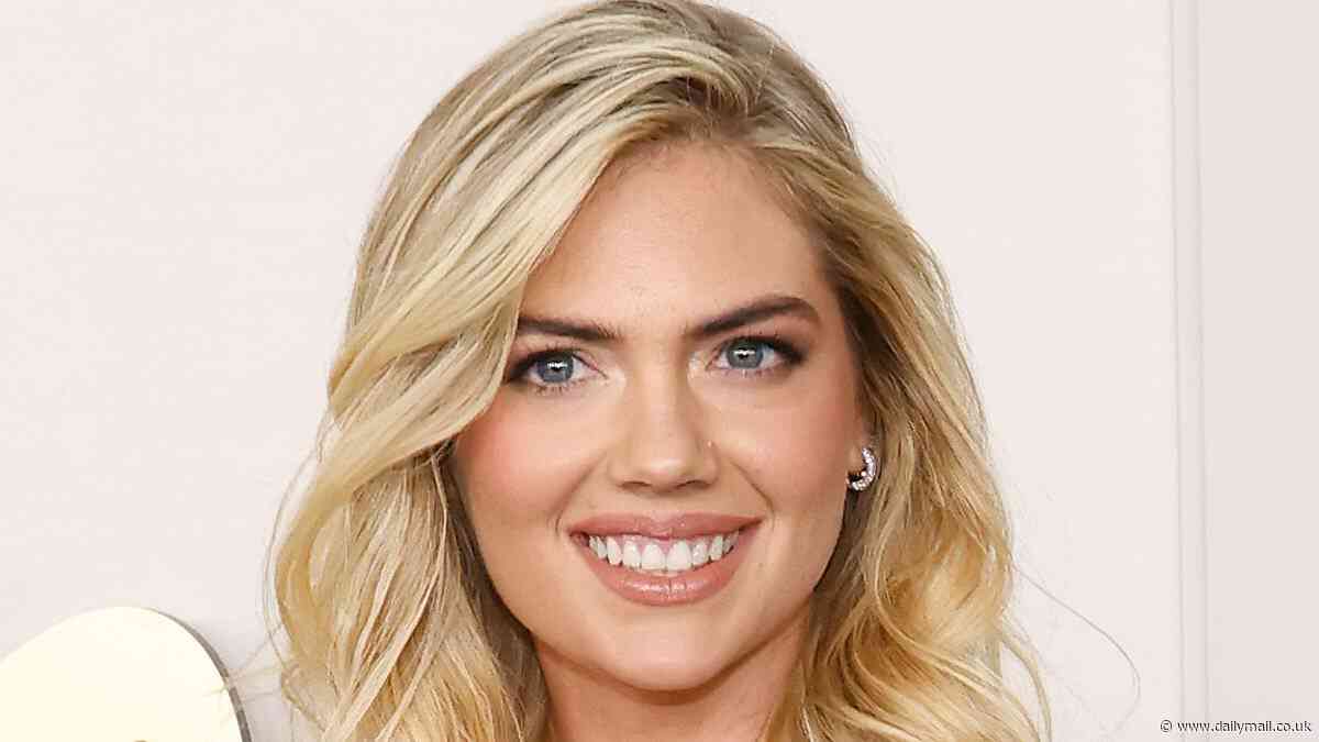 Kate Upton is a blonde bombshell in skintight black dress and sky-high heels at the 2024 Disney Upfront showcase in NYC - after revealing her Sports Illustrated cover
