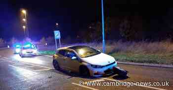 Driver crashes into Cambs roundabout after a night out drinking