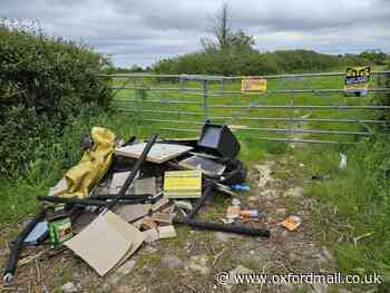 Oxfordshire fly-tipping sees pile of rubbish dumped by road
