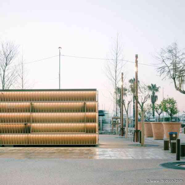 Heams & Michel Architectes shrouds prefabricated pavilions in geometric lattices