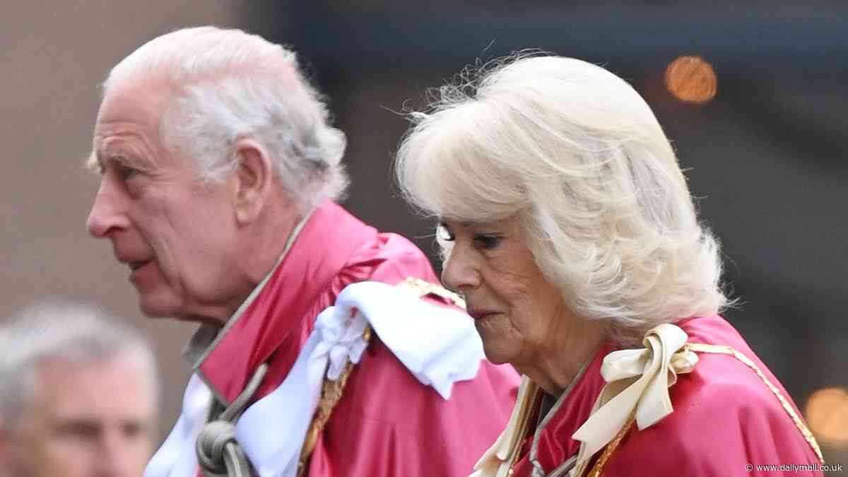 Smiling King Charles attends fourth royal engagement in just 48 hours as he joins Queen Camilla in 2,000-strong congregation at St Paul's Cathedral for OBE service amid return to public-facing duties