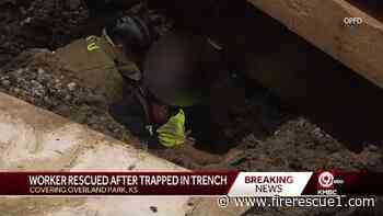 Watch: Kan. firefighters rescue man buried in trench collapse
