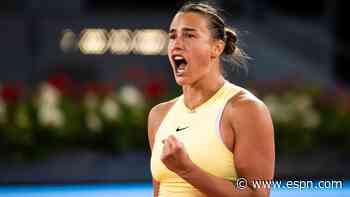Sabalenka eases into Italian Open semifinals