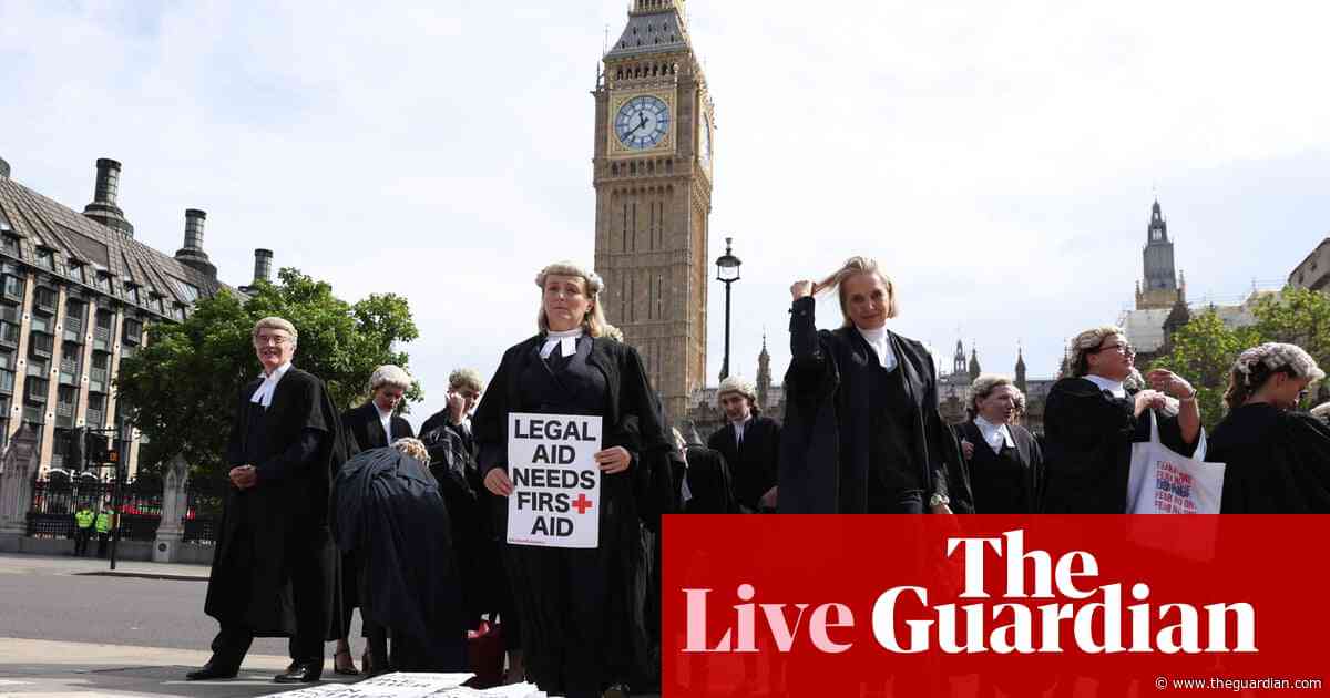 MoJ’s lack of investment, not lawyers’ strikes, behind court delays, says Bar Council – UK politics live