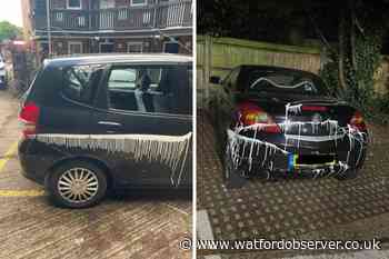 Five cars splattered with paint during Croxley parking row