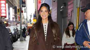 Olivia Munn arrives to the GMA studios in NYC after revealing she underwent a 'full hysterectomy' amid breast cancer battle