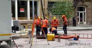 Hydro crews work to restore power to downtown Winnipeg following underground fire