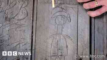 Soldier graffiti may show Napoleon hanged - castle