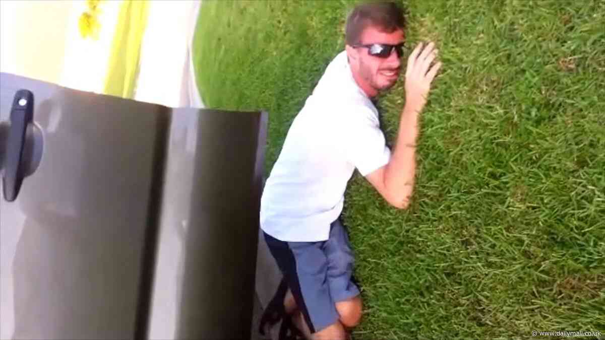 Disturbing video shows Mica Miller's pastor husband JP Miller laying on grass and sobbing while talking gibberish in high-pitched voice