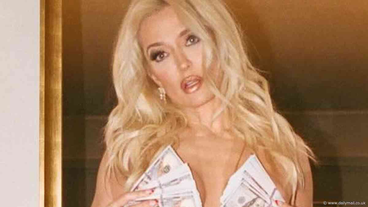 Erika Jayne, 52, goes nude and flashes cleavage while fanning $100 bills over her chest for jaw-dropping photo shoot