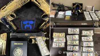 Sinaloa cartel member arrested in Washington with wild haul of gold-plated guns, pounds of cocaine and $182,000 in cash