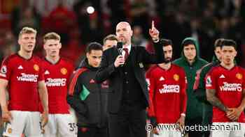 Ten Hag ontvangt dubbele reactie van fans bij speech op Old Trafford