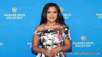 Mindy Kaling wows in stunning floral print dress as she promotes The Sex Lives of College Girls at Warner Bros. Discovery Upfront