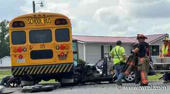 Goldsboro school bus crash: Car driver airlifted, students treated for minor injuries