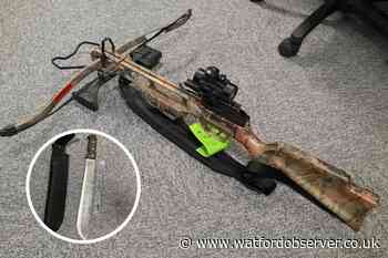 Crossbow seized and arrests during Borehamwood drugs bust
