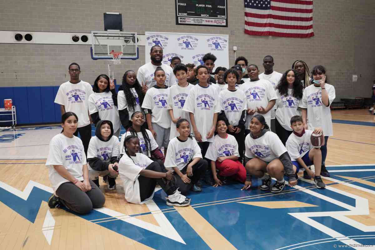 ‘A day they will always remember’: NFL stars head to Lehman College for annual youth football camp