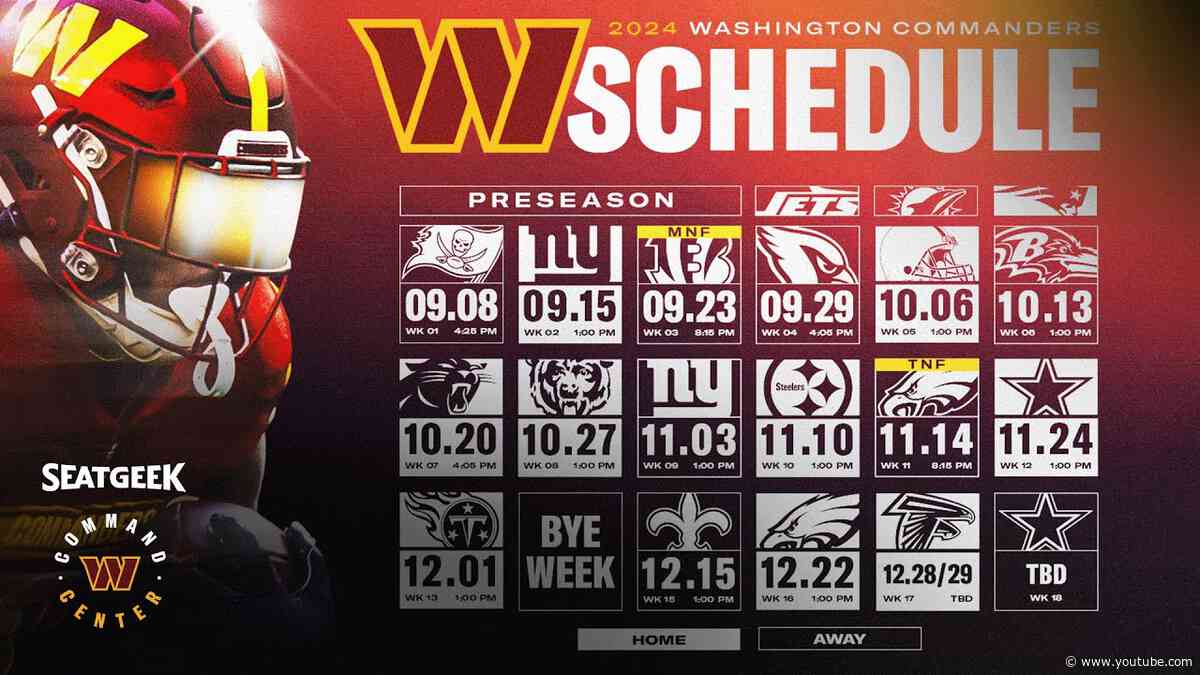 2024 NFL Schedule Release Special | Command Center | Washington Commanders