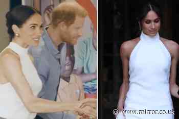 Meghan Markle in stylish nod to wedding with Prince Harry in new video from 'royal' trip