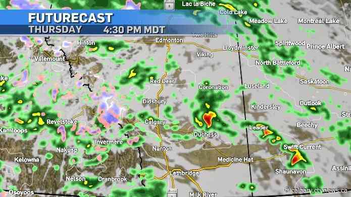 Rain, snow, thunderstorm and tornado risk across Alberta for Thursday