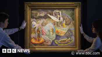 Female artist's painting sets auction record