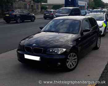 Police stop uninsured BMW driver on Leeds Old Road, Bradford