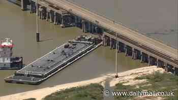Galveston's Pelican Island Bridge could collapse as barge that slammed into it and caused oil spill is removed