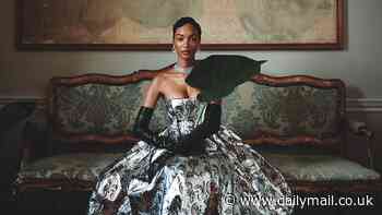 Jourdan Dunn looks the epitome of elegance in a dramatic metallic gown as she poses for Harper's Bazaar and reveals she wants to be 'the UK's Black Martha Stewart'