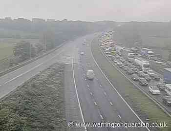 M56 at a standstill after crash by junction 11 and 12