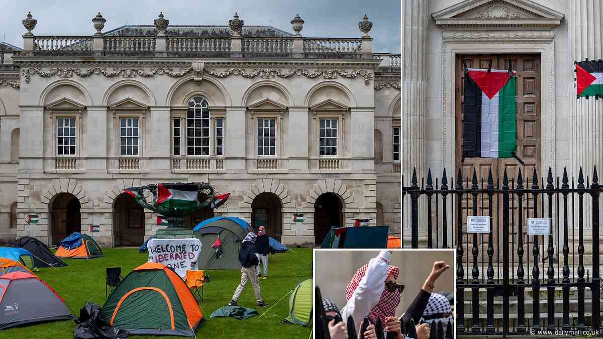 Now Cambridge University is forced to move graduation ceremonies after pro-Gaza activists set up encampment outside Senate House as US-style campus protests spread