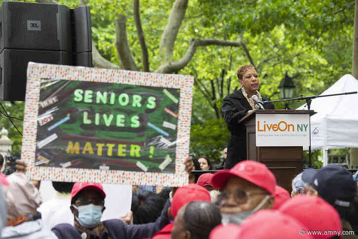 ‘We won’t allow that’: City Hall rallygoers demand Mayor Adams roll back cuts to senior centers, meal programs