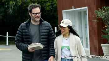 Bill Hader holds girlfriend Ali Wong's hand following breakfast outing in LA - after declaring: 'She's off the market!'