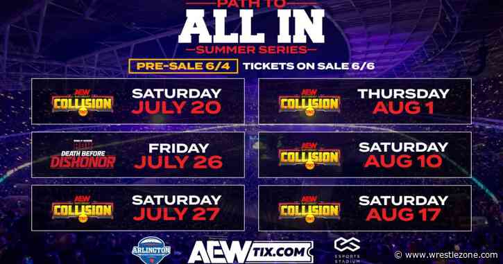 Five Consecutive AEW Collision Tapings Set For Arlington, Texas As Part Of Path To All In Summer Series