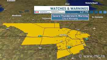 City of Winnipeg under severe thunderstorm warning