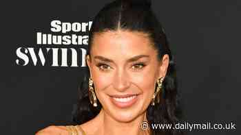Nicole Williams English makes jaws drop in SHEER gold beaded dress as she hits the red carpet at the 2024 Sports Illustrated Swimsuit Issue launch party in NYC