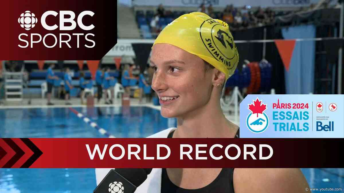Summer McIntosh reacts to setting world record in the 400m IM | CBC Sports