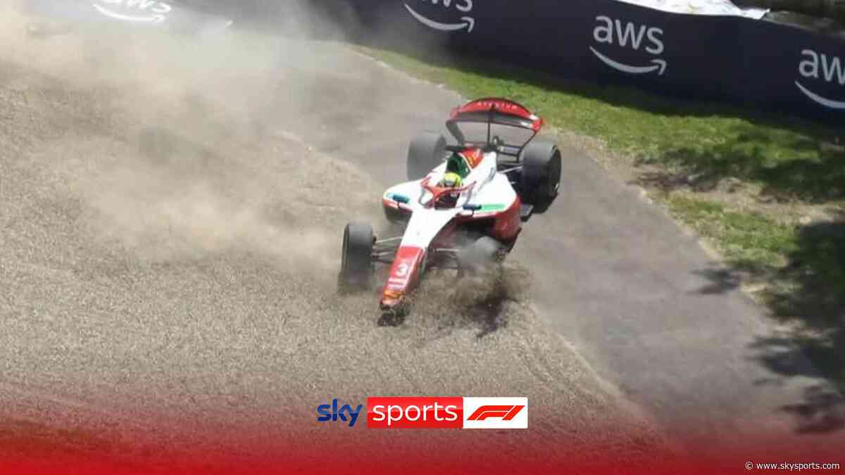 Huge Bearman crash causes F2 red flag shortly before F1 practice for Haas