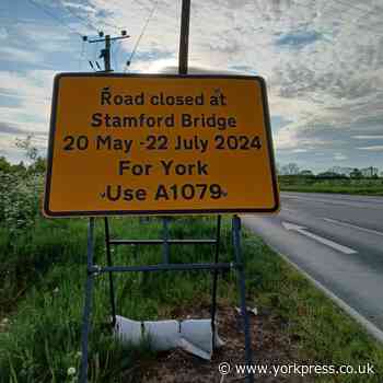 A166 at Stamford Bridge closes to traffic from Monday May 20