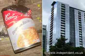 Canned food is raining down from a Portland 23-story highrise...and nobody knows who is behind it