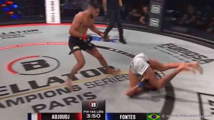 Bellator Champions Series video: Asael Adjoudj knockout punch sends Bruno Fontes into backward somersault