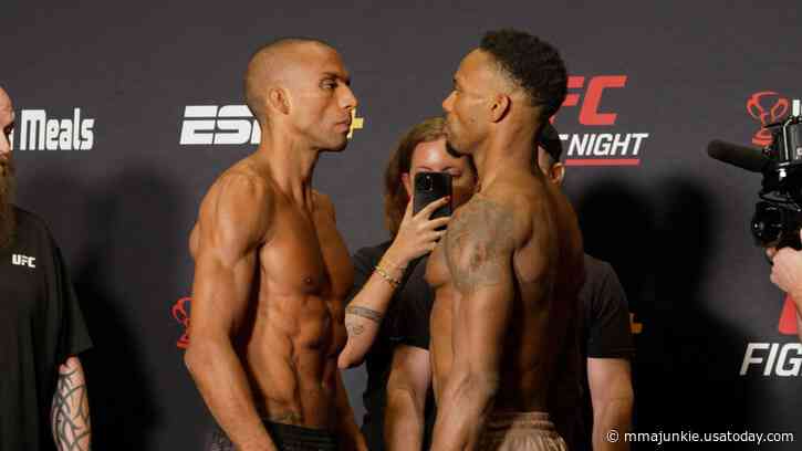UFC Fight Night 241 weigh-in faceoff highlights video, photo gallery