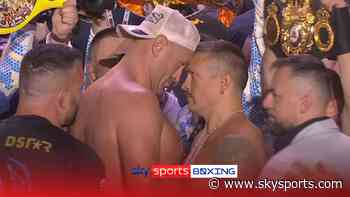Fury shoves Usyk before expletive rant at dramatic weigh-in