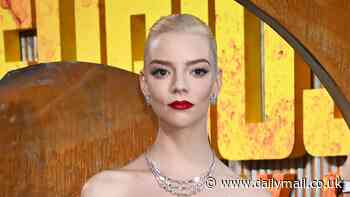 Anya Taylor-Joy puts on a daring display in a floral ruffled bodysuit and sheer tights as she joins her leading man Chris Hemsworth at the London premiere of Furiosa: A Mad Max Saga