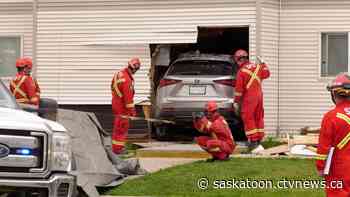 'The car was half inside my children's room': Car crashes into Saskatoon apartment building