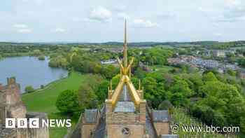 Golden restoration for crown of thorns church spire