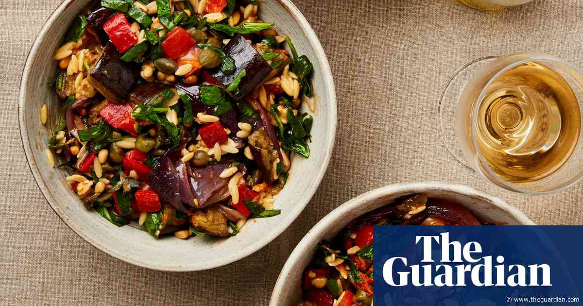 Meera Sodha’s recipe for sweet-and-sour aubergine orzo | The new vegan