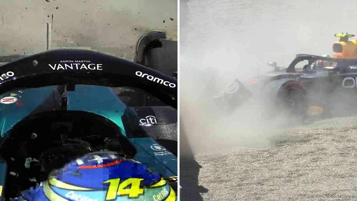 Aussie Piastri tops practice in huge F1 statement … but two stars crash in utter chaos: Quali LIVE