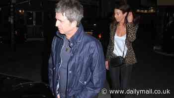 Noel Gallagher is joined by his new girlfriend Sally Mash as the pair attend Catching Fire screening alongside Jerry Hall