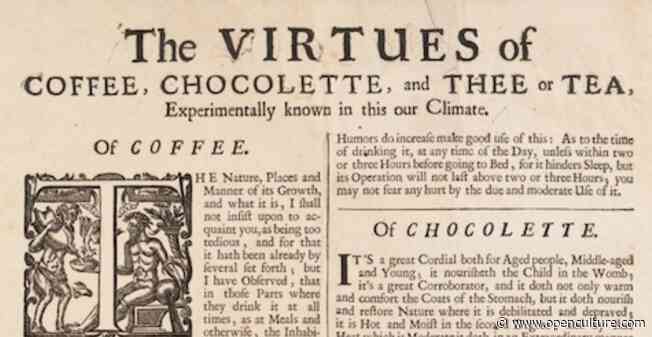 “The Virtues of Coffee” Explained in 1690 Ad: The Cure for Lethargy, Scurvy, Dropsy, Gout & More