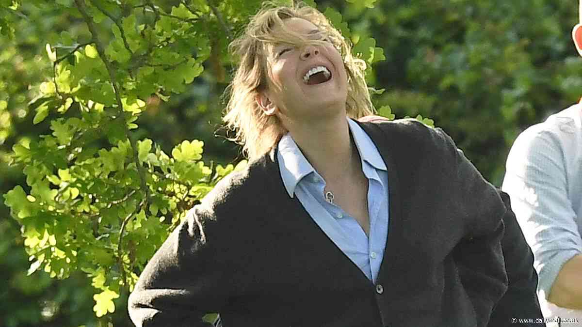 Renee's Bridget Jones is pictured for the first time with One Day's Leo as her hunky young lover! See our exclusive photos of the pair together on the set of the new movie